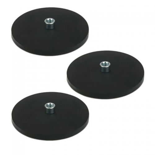 threaded hole rubber coated magnet
